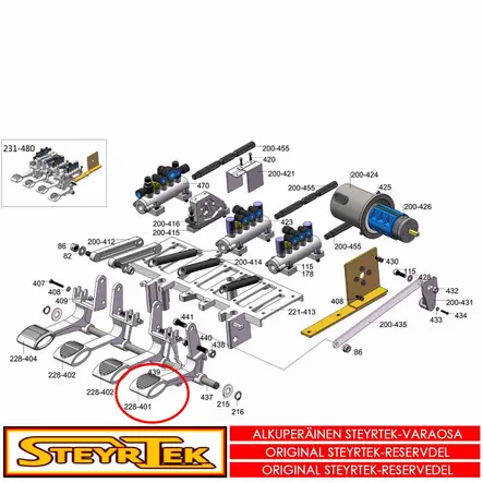 Pöydän pyörityksen poljin - Huolto- ja varaosat rengaskoneet - STCX2280604000 - 1