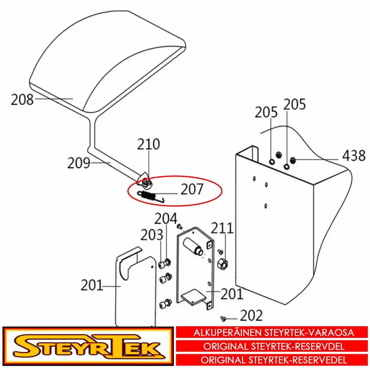 Suojakuomun jousi - Huolto- ja varaosat tasapainokoneet - STMM17005036150 - 1