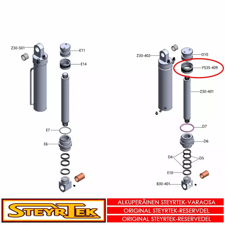 Sylinterin yhdistetty tiivisterengas - Varaosat nosturit - STS0070552240 - 1
