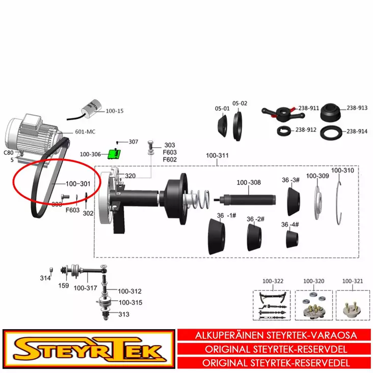 Moniurahihna - Huolto- ja varaosat tasapainokoneet - STS0420003800 - 1