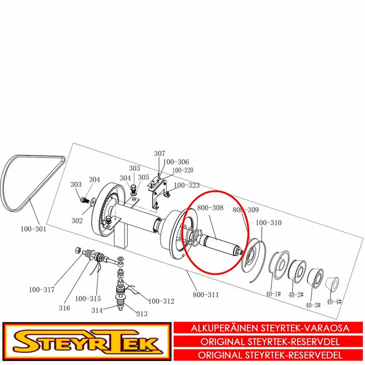 Akseli Ø40 mm - Huolto- ja varaosat tasapainokoneet - STP9004000000 - 1