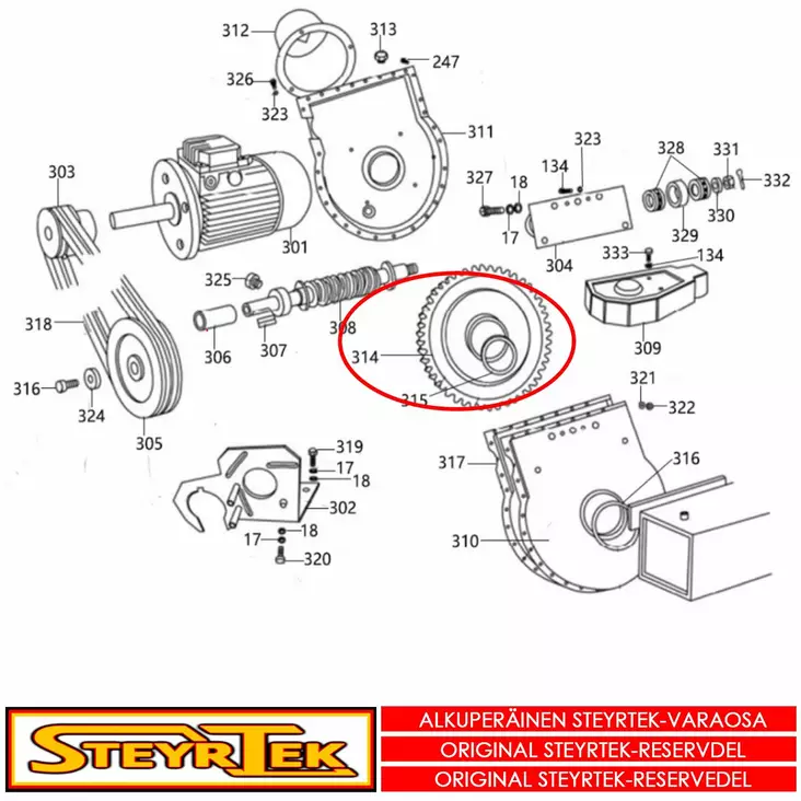 Kierteinen hammaspyörä, ST-2980 - Huolto- ja varaosat rengaskoneet - STX003970 - 1