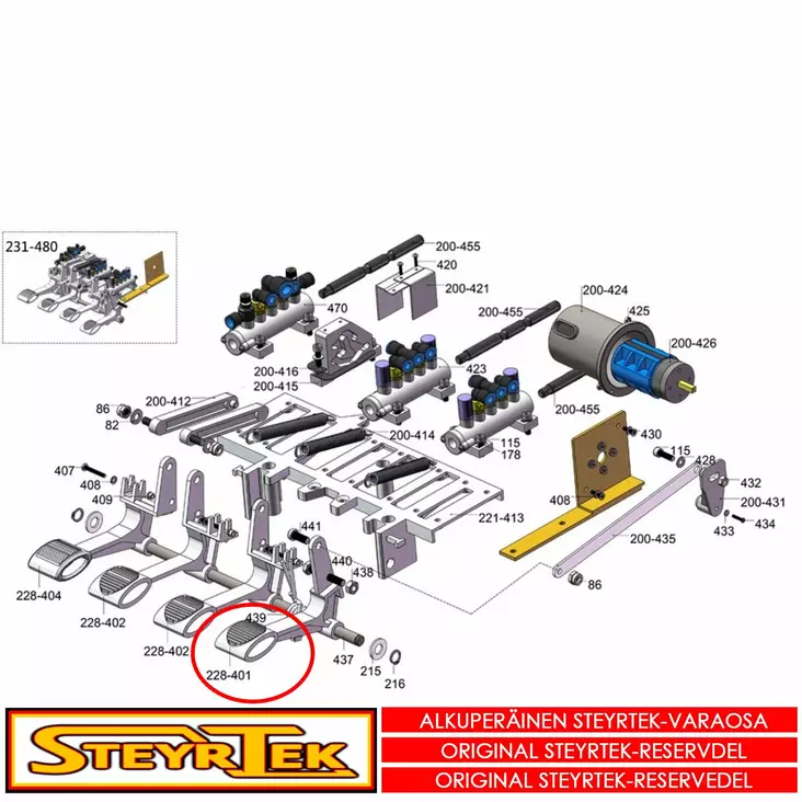 Pöydän pyörityksen poljin - Huolto- ja varaosat rengaskoneet - STCX2280604000 - 1