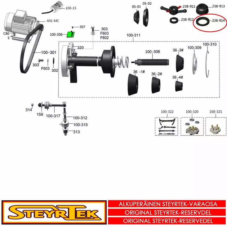 Suojakumi paininkupin alle - Huolto- ja varaosat tasapainokoneet - STP0000010020 - 1