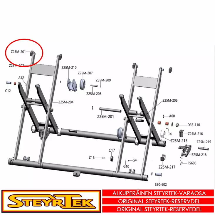 Ylempi liukupala - Varaosat nosturit - STSGZ250006000 - 1