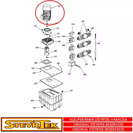 Hydraulimoottori, kuorma-auton rengaskoneeseen 380V/50HZ/3PH, ST-2960 - Huolto- ja varaosat rengaskoneet - STX003261 - 1