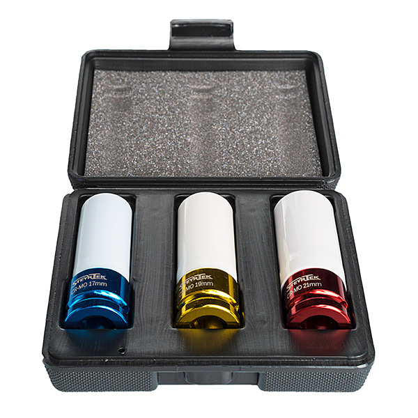 Aluvannehylsysarja 3kpl 17, 19 ja 21mm 1/2&quot; karalla - Mutterinvääntimet - ST-KE001 - 1