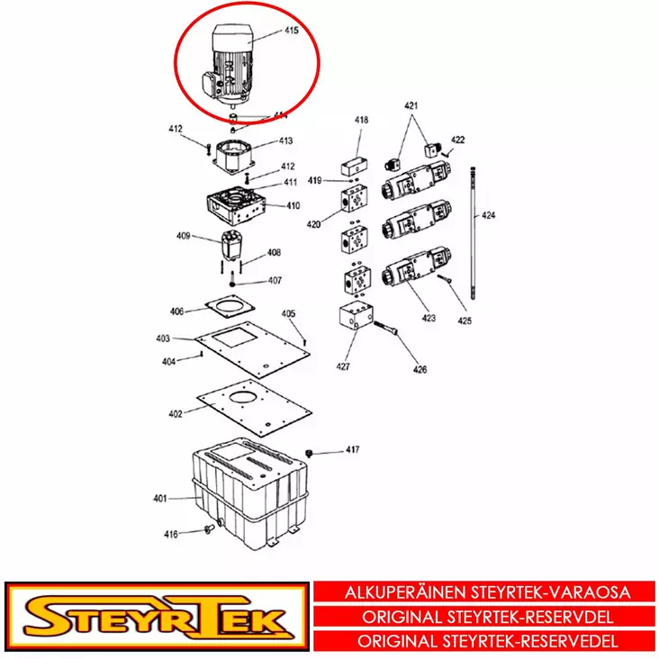 Hydraulimoottori, kuorma-auton rengaskoneeseen 380V/50HZ/3PH, ST-2960 - Huolto- ja varaosat rengaskoneet - STX003261 - 1