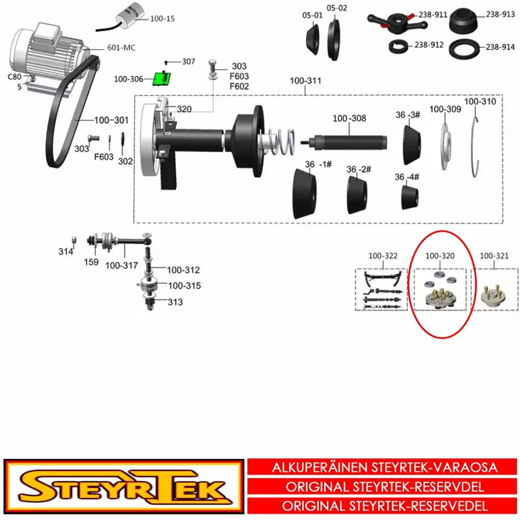 Kiinnityslaippa keskireiättömille vanteille 36 ja 40 mm akselille - Tasapainotuskone - STPW1180000361 - 1