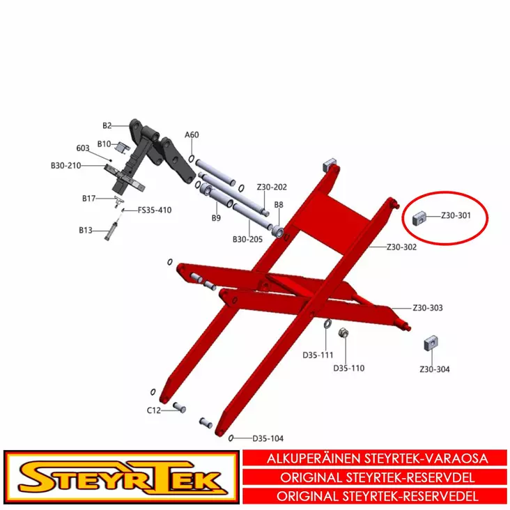 Ylempi liukupala - Varaosat nosturit - STJZ09017023952 - 1