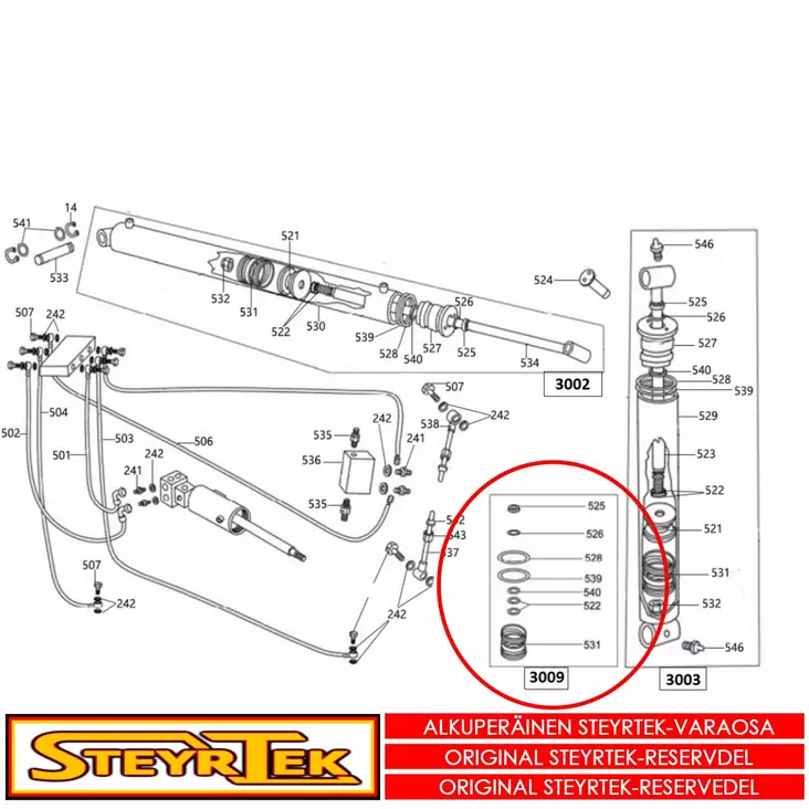 Tiivistesarja lyhyempään sylinteriin - Huolto- ja varaosat rengaskoneet - STX003104 - 1