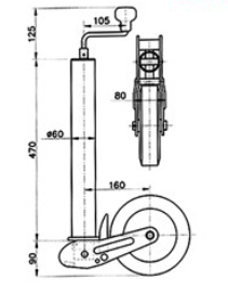 NOKKAPYÖRÄ 300KG TAITTUVA - Peräkärry Nokkapyörät - 09015 - 3