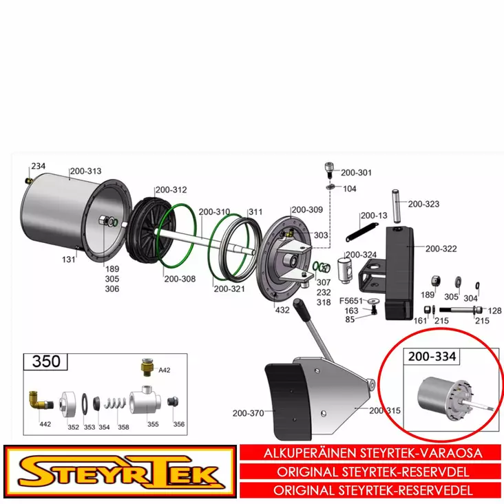 Palteenirroitin sylinteri - Huolto- ja varaosat rengaskoneet - STJZ06001020265 - 1