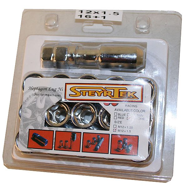 Tähtipääkolo aluvannemutterisarja 1,5mm nousu, 12mm, 16 kpl - Pyöränmutterit - 2807-16 - 1