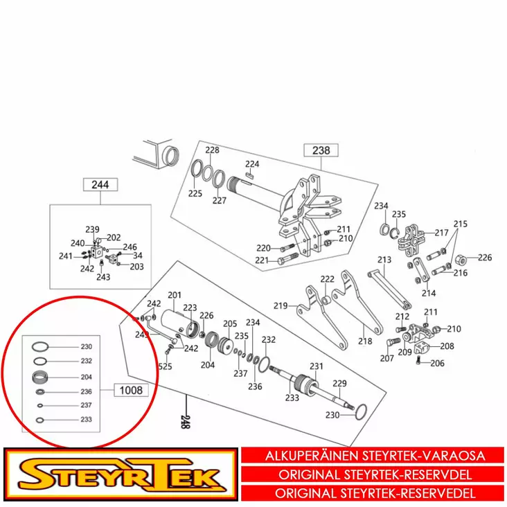 Asennusleuan sylinterin tiivistesarja - Huolto- ja varaosat rengaskoneet - STMM17004036096 - 1