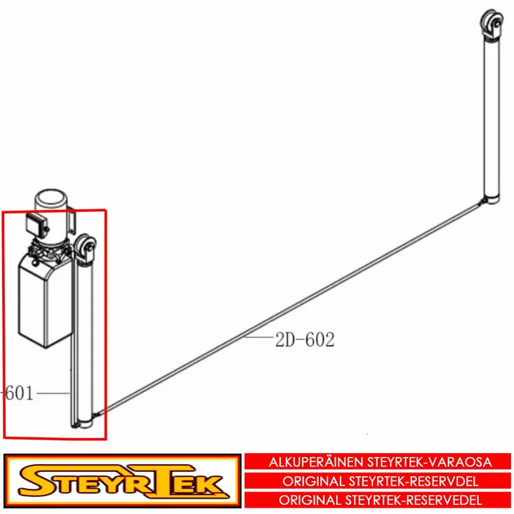Lyhyt öljyletku, sylinterin ja hydrauliikkayksikön välinen letku - Varaosat nosturit - STMM17006000056 - 1