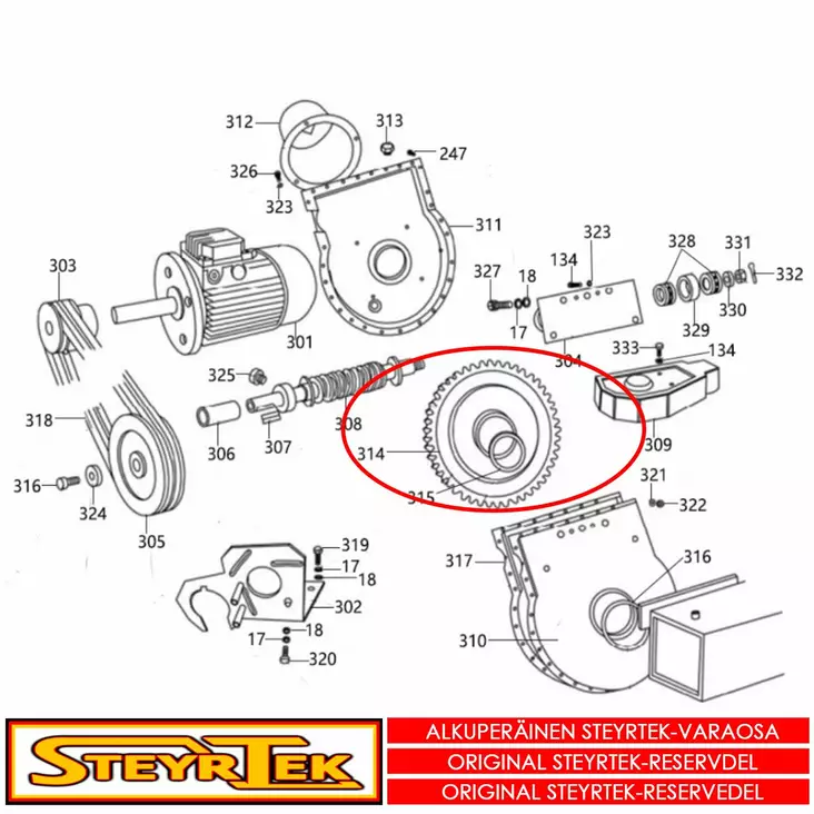 Vaihteiston ratas - Huolto- ja varaosat rengaskoneet - STX003226 - 1