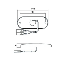 JOKON LED SIVUVALO 12V 110MM - Peräkärry Valot  - 15409 - 2