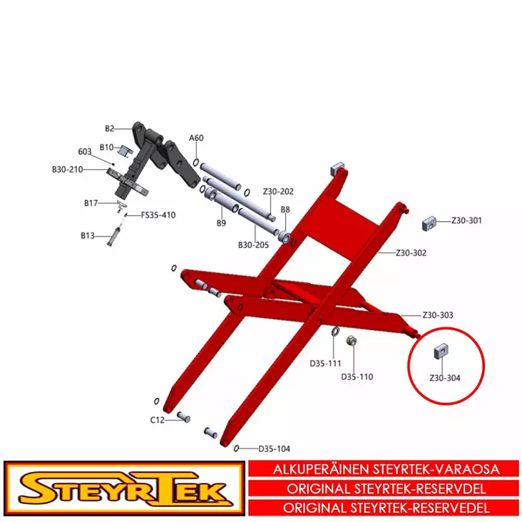 Alempi liukupala - Varaosat nosturit - STJZ09017023949 - 1
