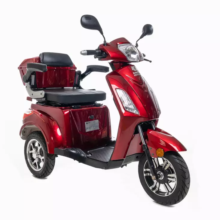 Silverfox 2.0, Metallic Red 2.4kWh litium akku ja 5A laturi - Kontio Motors 3- ja 4-pyöräiset - KMJCFOX01LI245A - 1