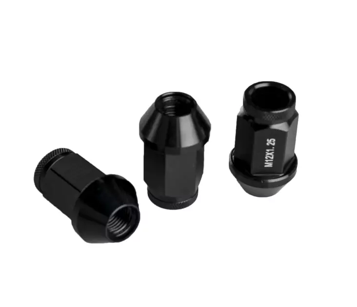 Alumiinimutterisarja musta 1,25mm nousu, 12mm, 20 kpl - Pyöränmutterit - 92600-20-BLACK - 1