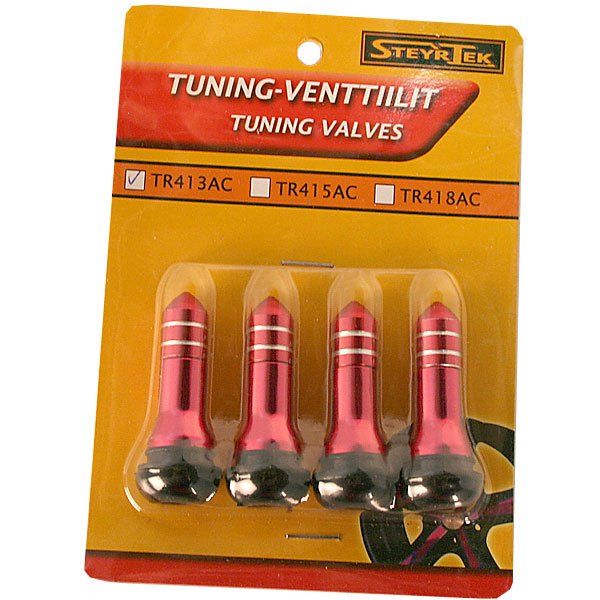Tuning kasattu venttiilisarja punainen 4 kpl - Venttiilit - TR413AC-R - 1