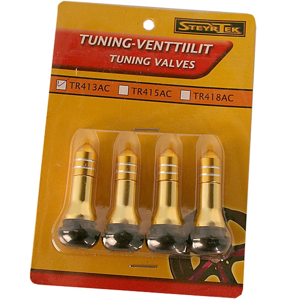 Tuning kasattu venttiilisarja Kultainen 4 kpl - Venttiilit - TR413AC-Y - 1
